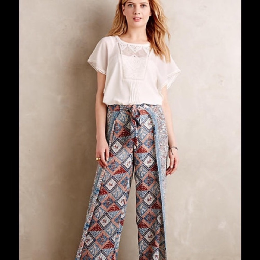 HP💃 Anthropologie Elevenses seaflower pant 14 NWT
